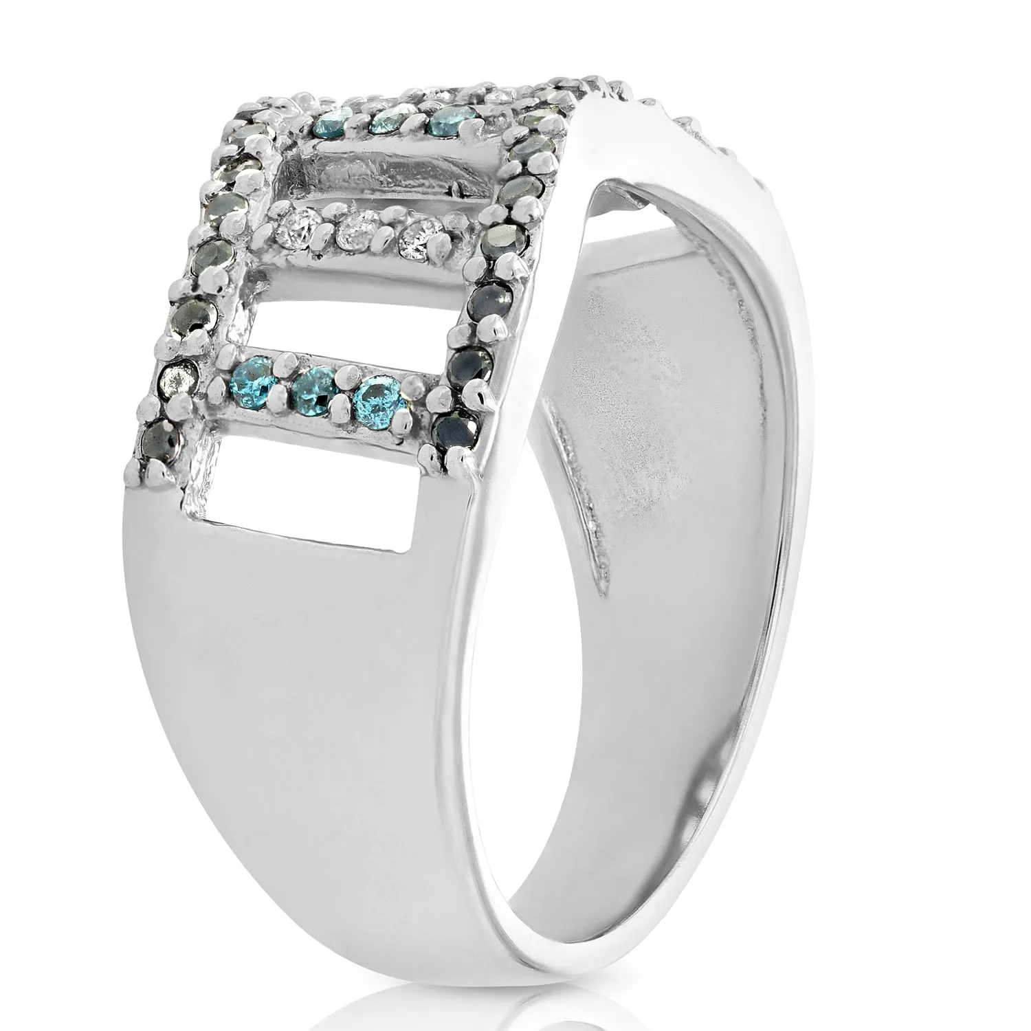 0.35 cttw Black Diamond Multi Fashion Band in 10K White Gold