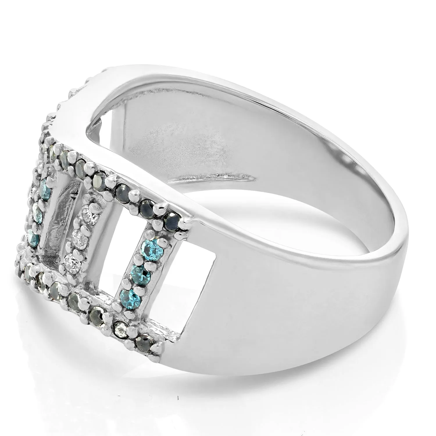0.35 cttw Black Diamond Multi Fashion Band in 10K White Gold