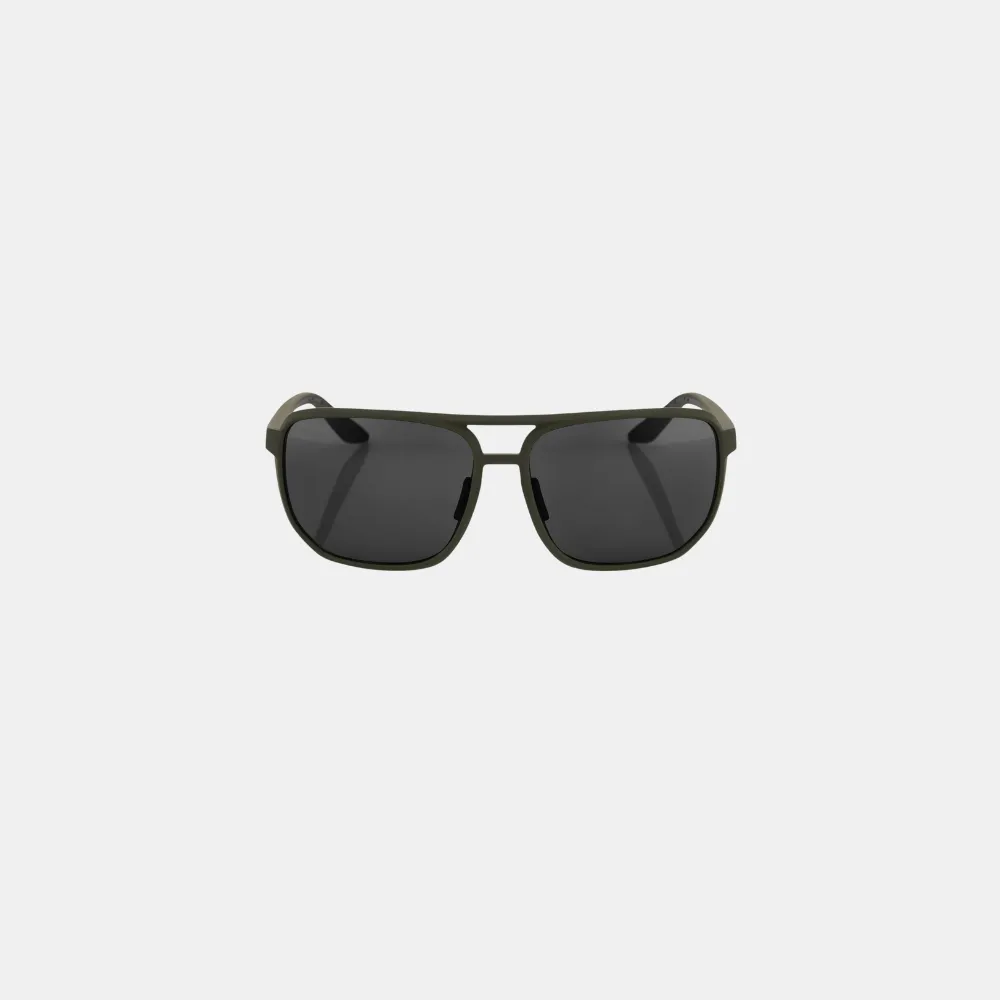 100% Konnor Sunglasses - Soft Tact Black Army Green (Smoke Lens)