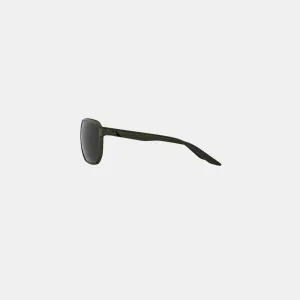 100% Konnor Sunglasses - Soft Tact Black Army Green (Smoke Lens)