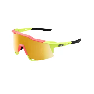 100% Speedcraft - Matte Washed Out Neon Yellow - Flash Gold Mirror Lens