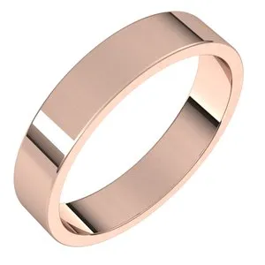 10K Rose 4 mm Flat Band Size 9.5