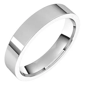 10K White 4 mm Flat Comfort Fit Light Band Size 10