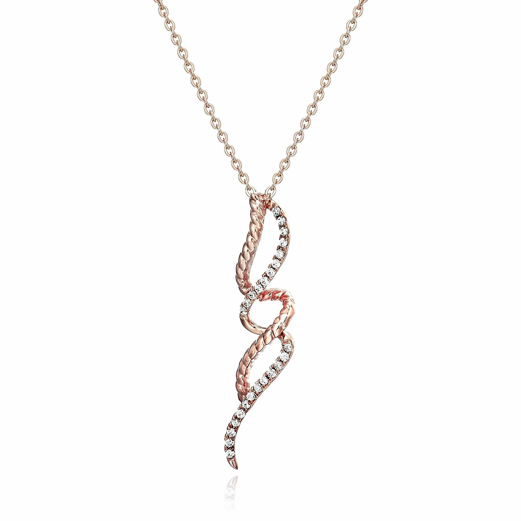 1/10 cttw Diamond Infinity Loop Pendant Necklace in 14K Gold