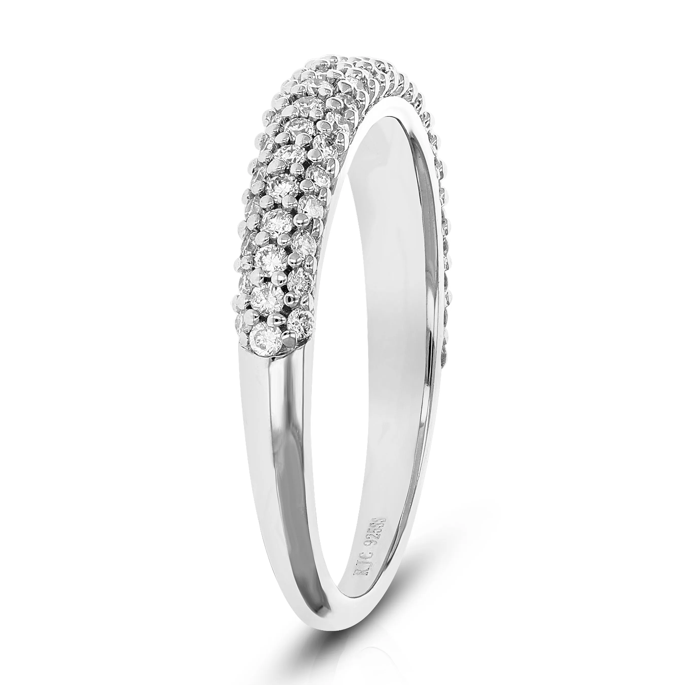 1/2 cttw Lab Grown Diamond Fashion Wedding Band Sterling Silver