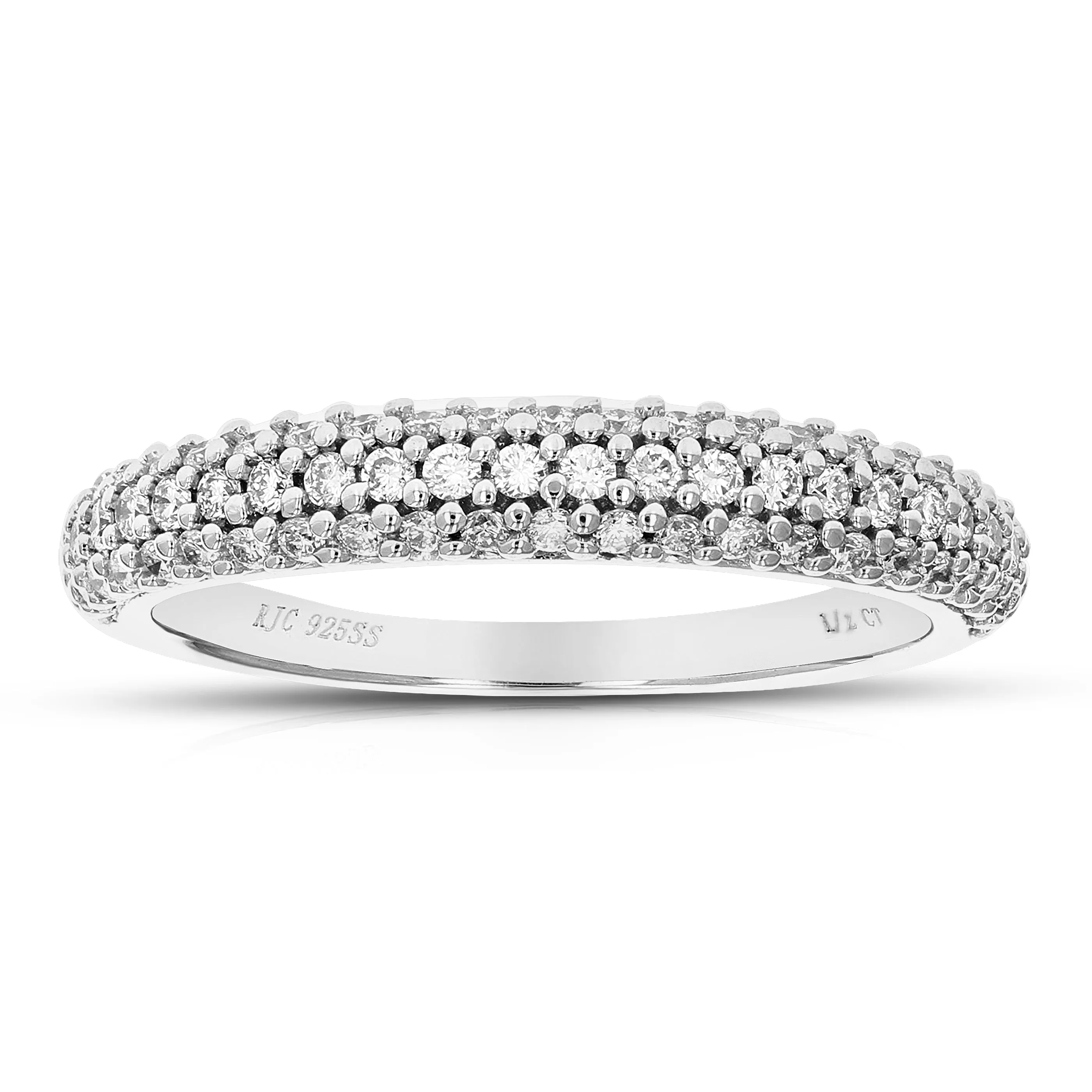 1/2 cttw Lab Grown Diamond Fashion Wedding Band Sterling Silver