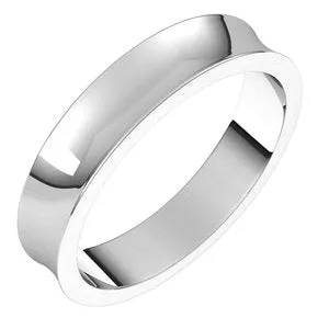 14K White 4 mm Concave Light Band Size 10