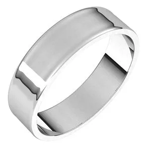 14K White 5 mm Flat Ultra-Light Band Size 9