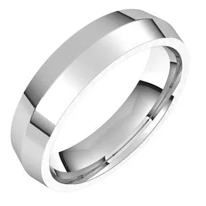 14K White 5 mm Knife Edge Comfort Fit Band Size 10