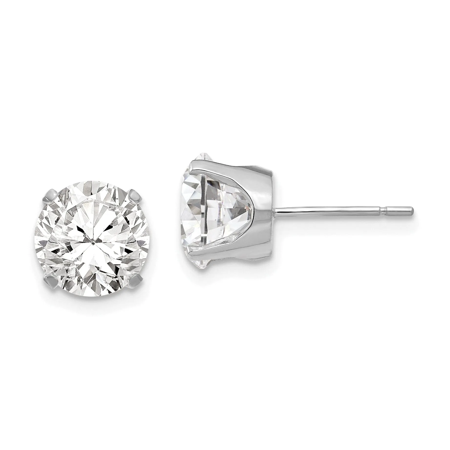 14k White Gold Cubic Zirconia Stud Earrings