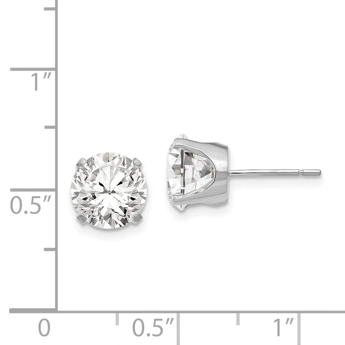 14k White Gold Cubic Zirconia Stud Earrings