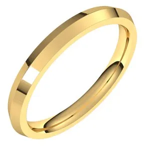 14K Yellow 2.5 mm Knife Edge Comfort Fit Band Size 7.5