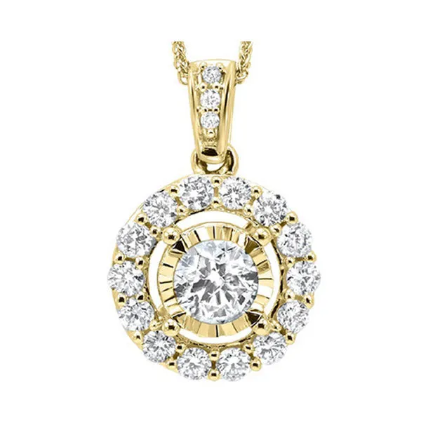 14KT Yellow Gold & Diamond Tru Reflection Neckwear Pendant  - 1/4 ctw