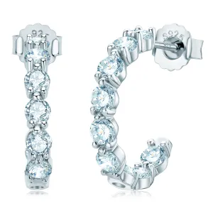 3mm Round Cut Moissanite Fashion Hoop Earrings