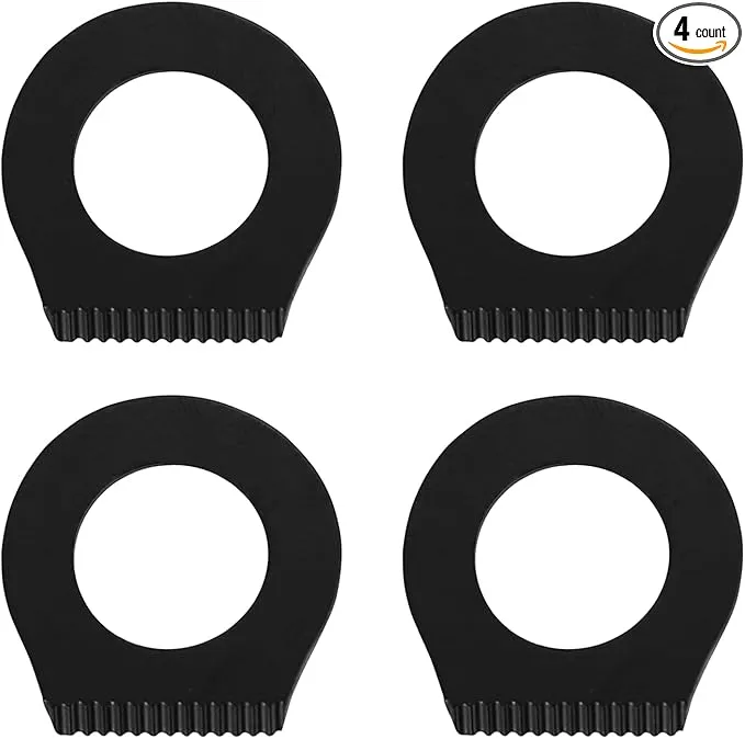 4PCS Outdoor Multifunctional Circular Scraper Camping Fire Starter Flint Stone Hanging Pendant Tooth Shaped Scraper for Survival Emergency Hunting Fishing Backpacking Black