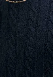 $645 ELEVENTY - CASHMERE / Wool Cable Knit Crewneck Blue Sweater - XL