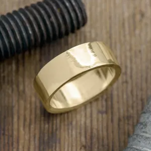 8mm 14k Yellow Gold Comfort Fit Mens Wedding Band, High Polished