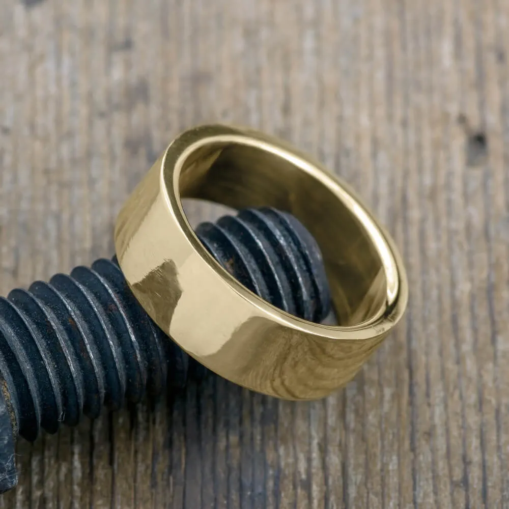 8mm 14k Yellow Gold Comfort Fit Mens Wedding Band, High Polished
