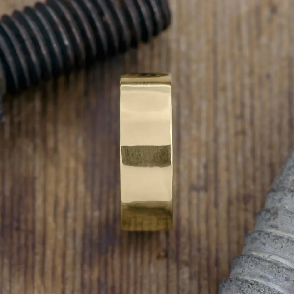 8mm 14k Yellow Gold Comfort Fit Mens Wedding Band, High Polished
