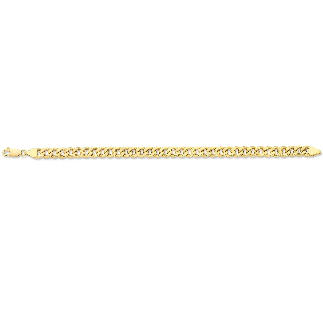 9ct Yellow Gold Silver Infused Curb Necklace 50cm