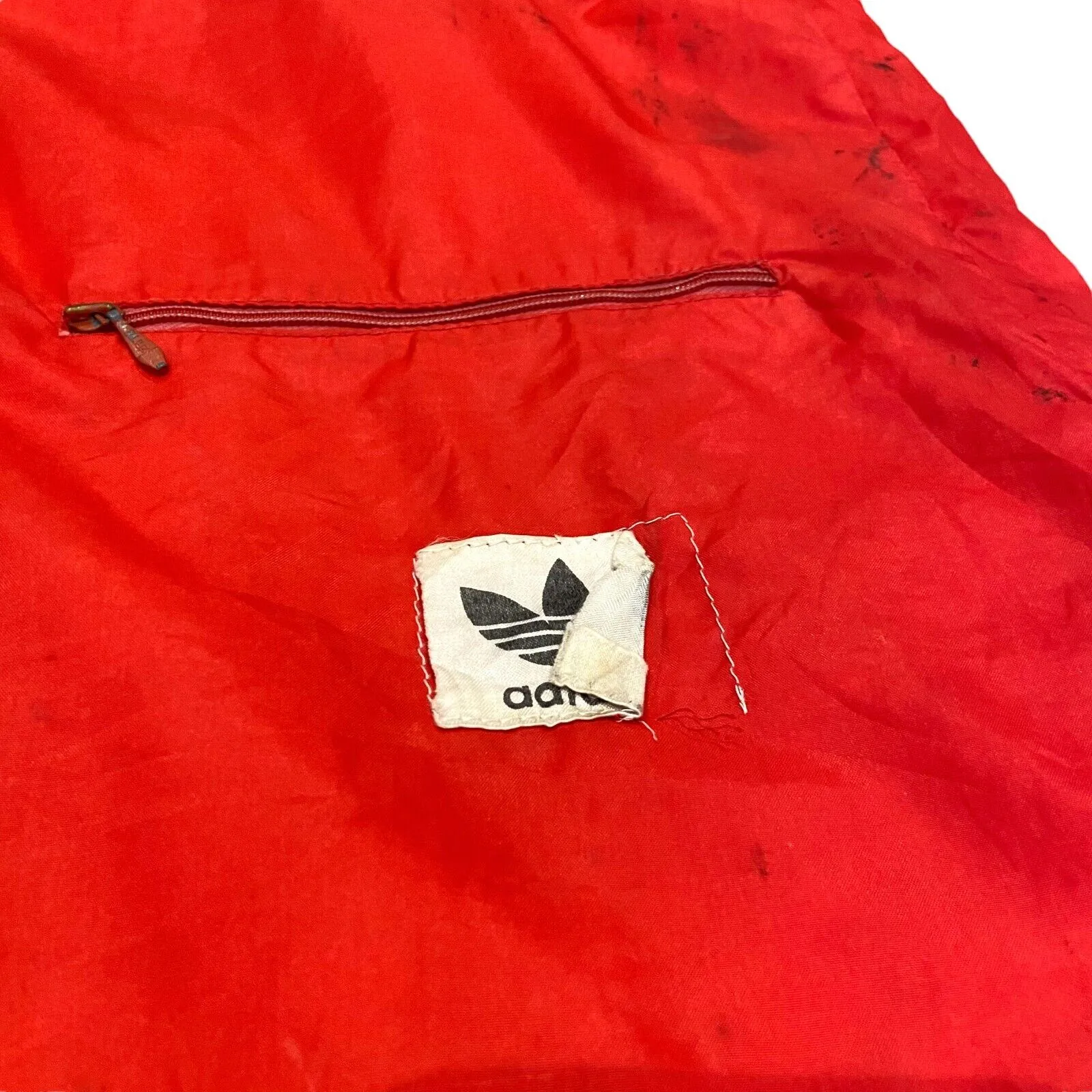 Adidas Originals Rain Jacket | Vintage 80s Mens Sports Red Lightweight Nylon