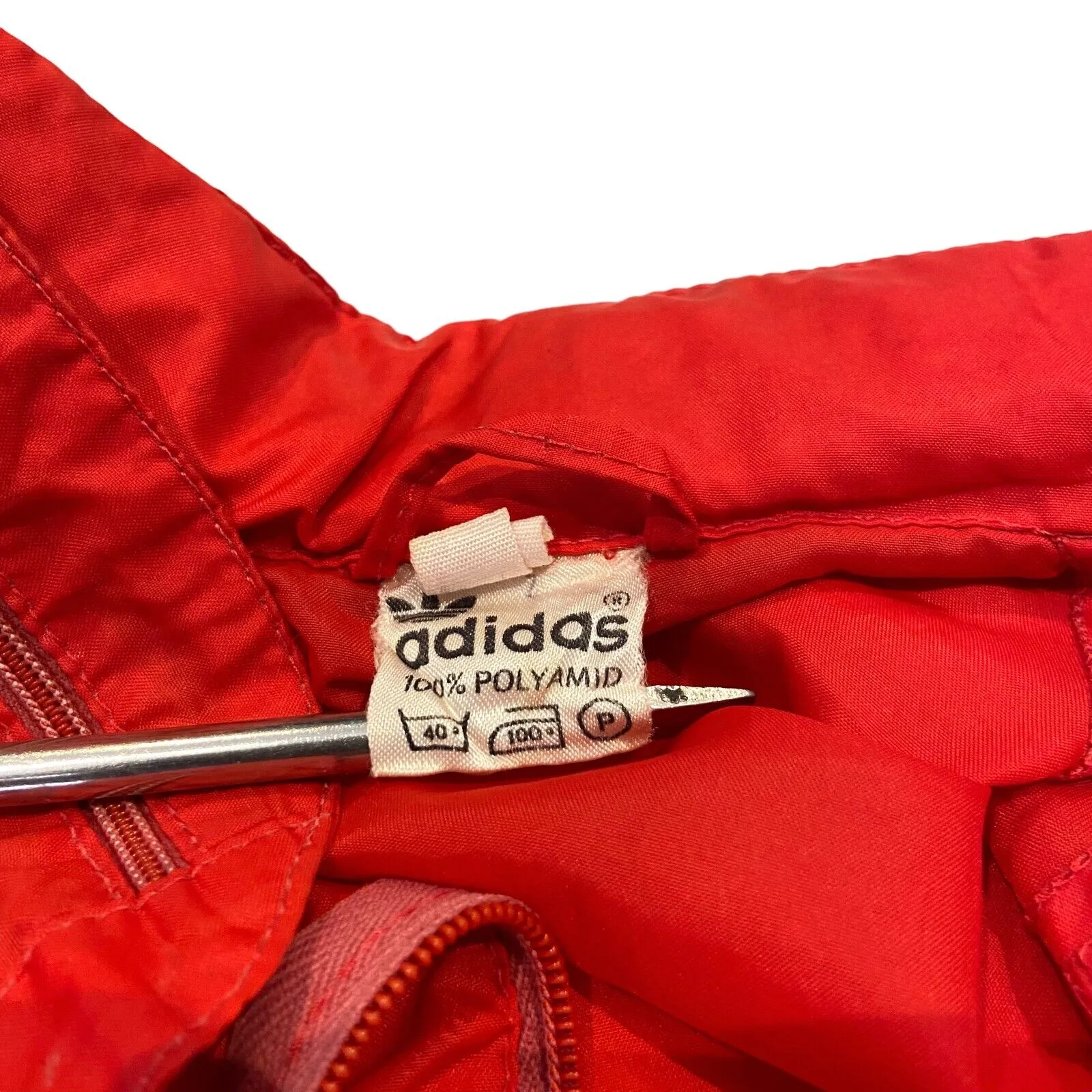 Adidas Originals Rain Jacket | Vintage 80s Mens Sports Red Lightweight Nylon
