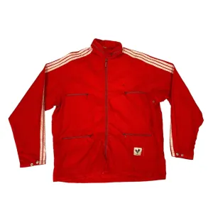 Adidas Originals Rain Jacket | Vintage 80s Mens Sports Red Lightweight Nylon
