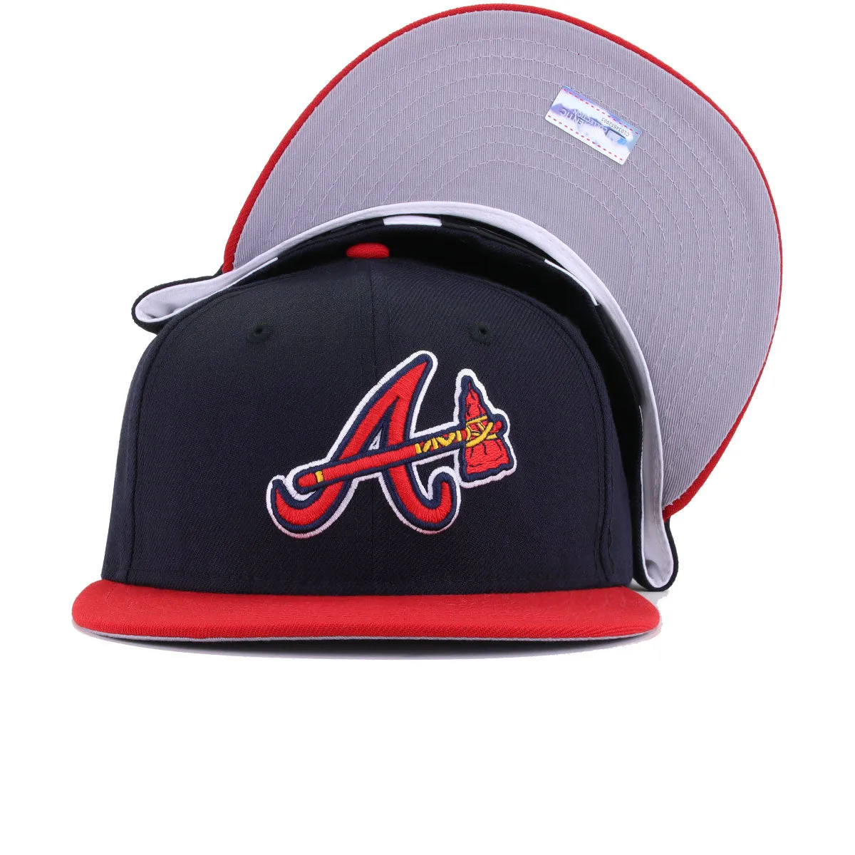 Atlanta Braves Navy Scarlet Tomahawk Cooperstown AC New Era 59Fifty Fitted