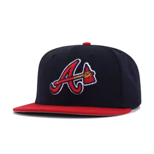 Atlanta Braves Navy Scarlet Tomahawk Cooperstown AC New Era 59Fifty Fitted
