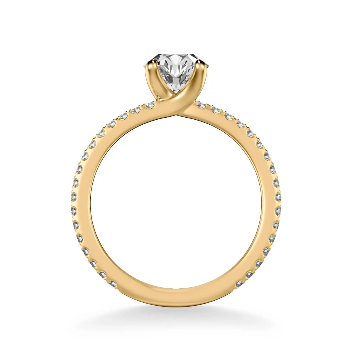 Aubrey Classic Side Stone Diamond Engagement Ring