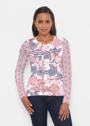 Aztek Sail Red-Blue (8130) ~ Signature Long Sleeve Crew Shirt