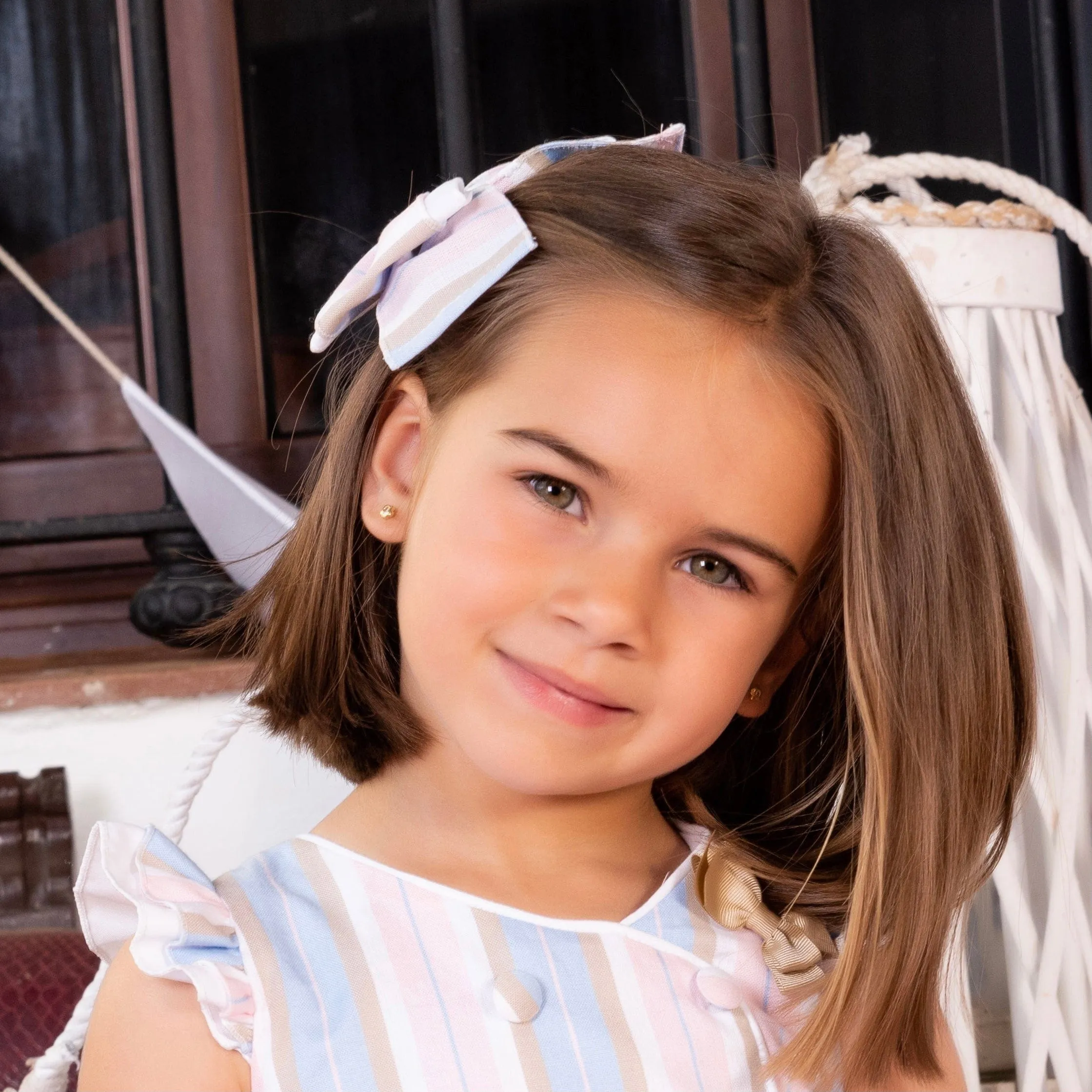 BABINE - Candy Stripe Bow Clip - Multi