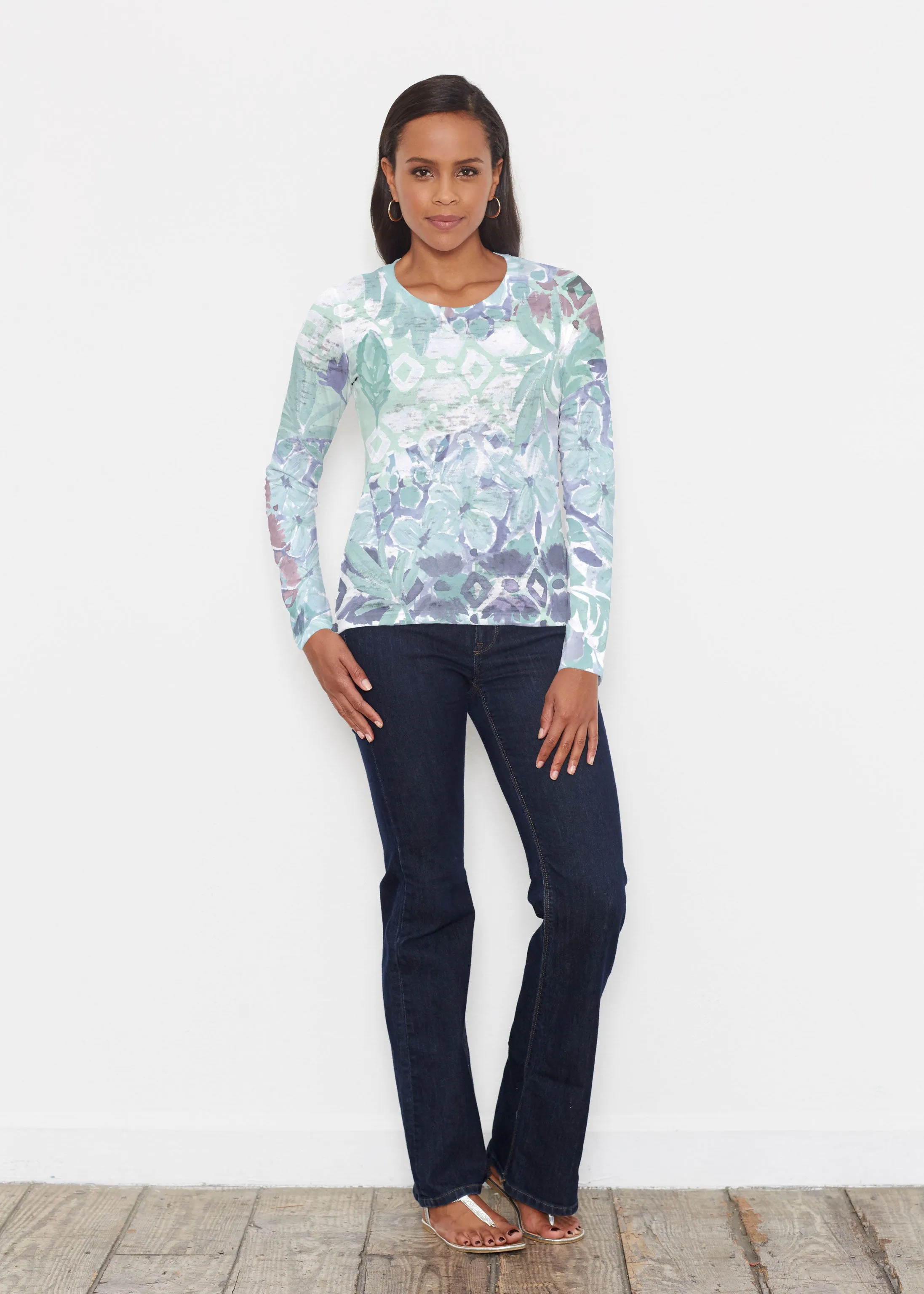 Bali Minty Blue (17291) ~ Signature Long Sleeve Crew Shirt