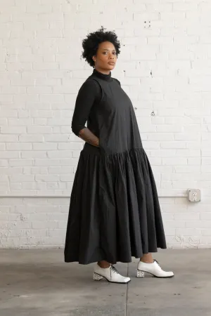 Balloon Dropped Waist Dress