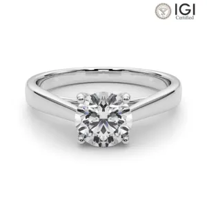 Bella Round Lab Grown Diamond Solitaire Engagement Ring IGI Certified