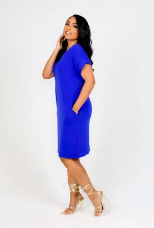 Blossom Shirt Dress (Bright Blue) Final Sale