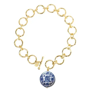Blue & White Sage Toggle Necklace
