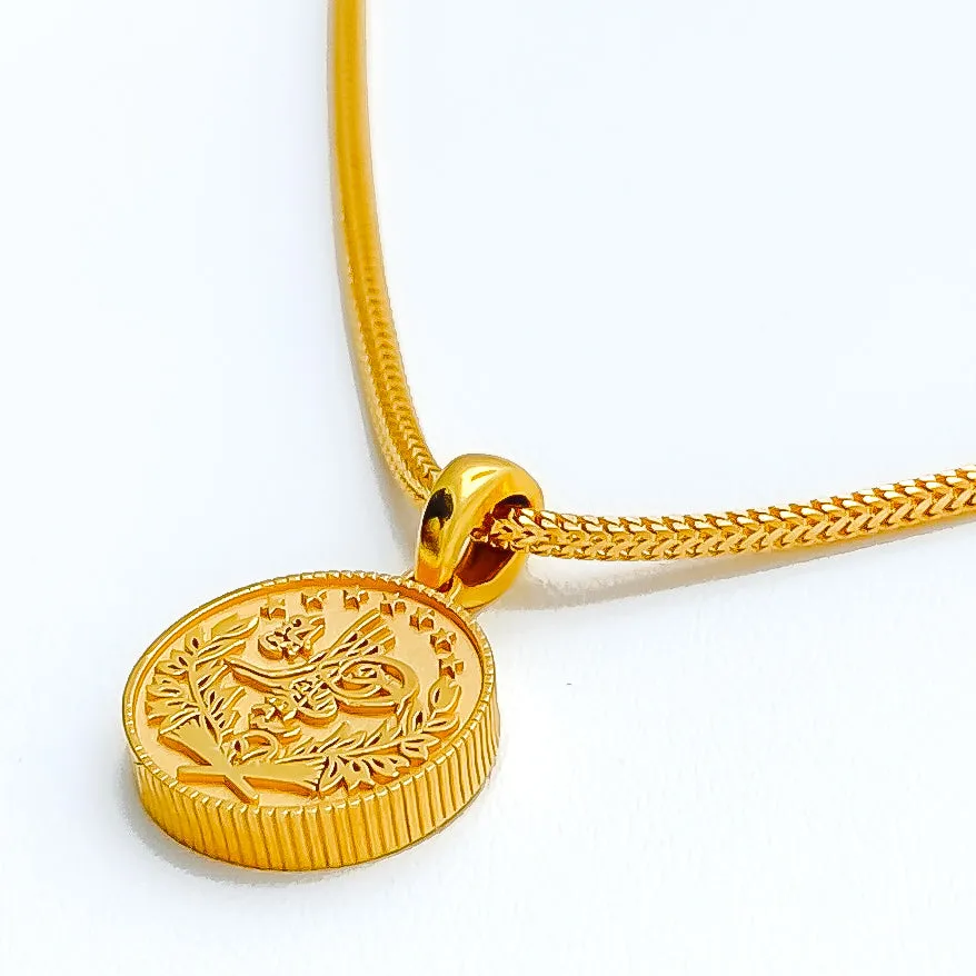 Bold Graceful 22k Gold Pendant