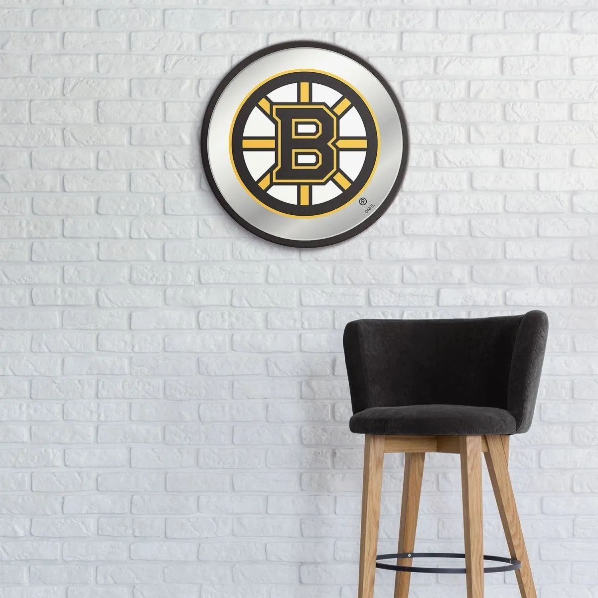 Boston Bruins: Modern Disc Mirrored Wall Sign