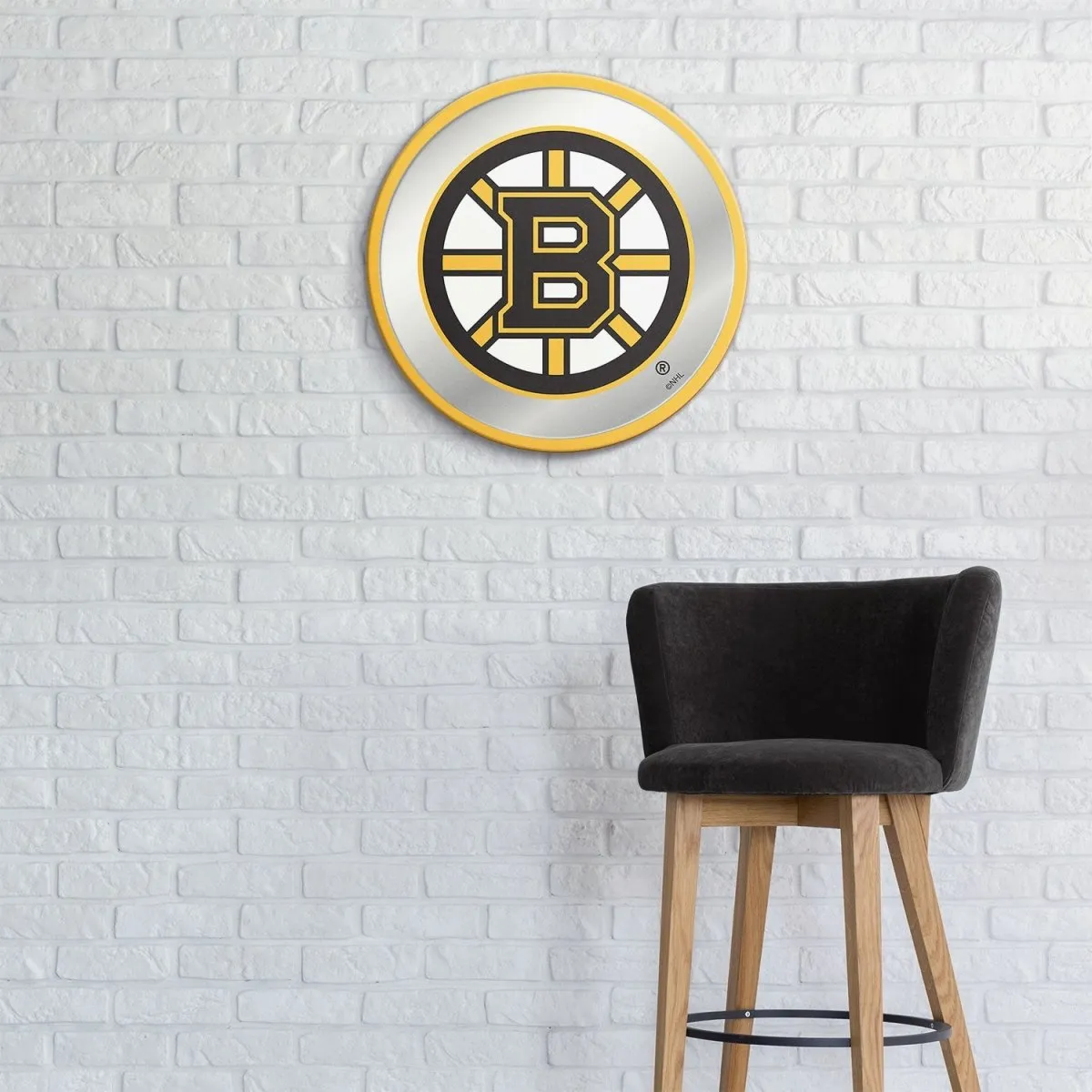 Boston Bruins: Modern Disc Mirrored Wall Sign