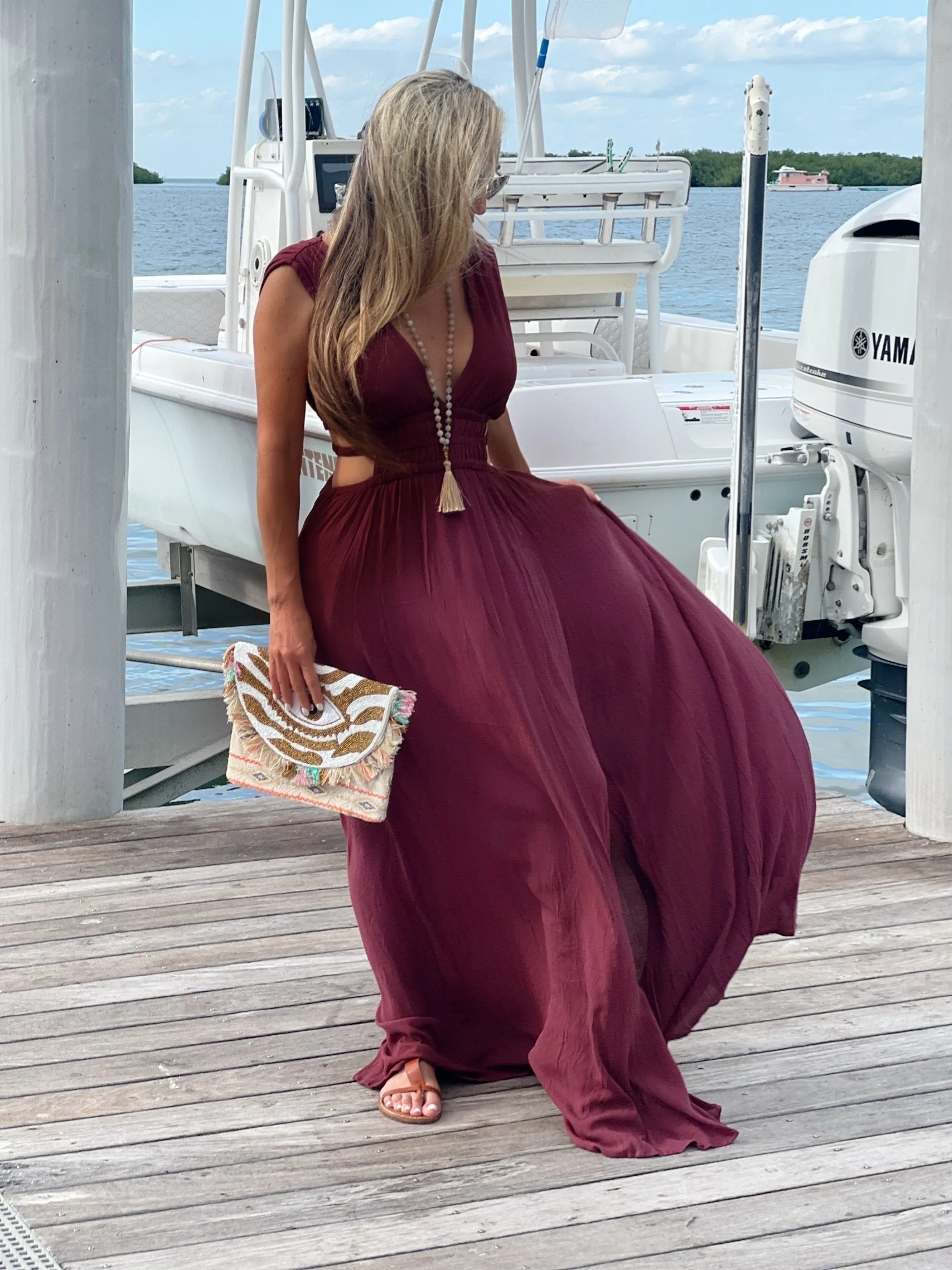 Burgundy Goddess Dress