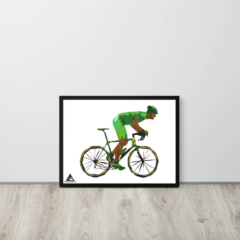 Caribbean Cyclist Framed Poster