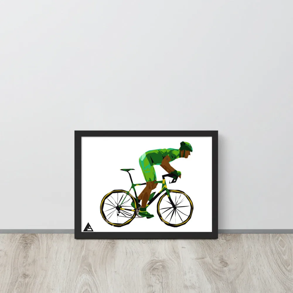 Caribbean Cyclist Framed Poster
