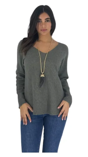 Carmen green khaki top