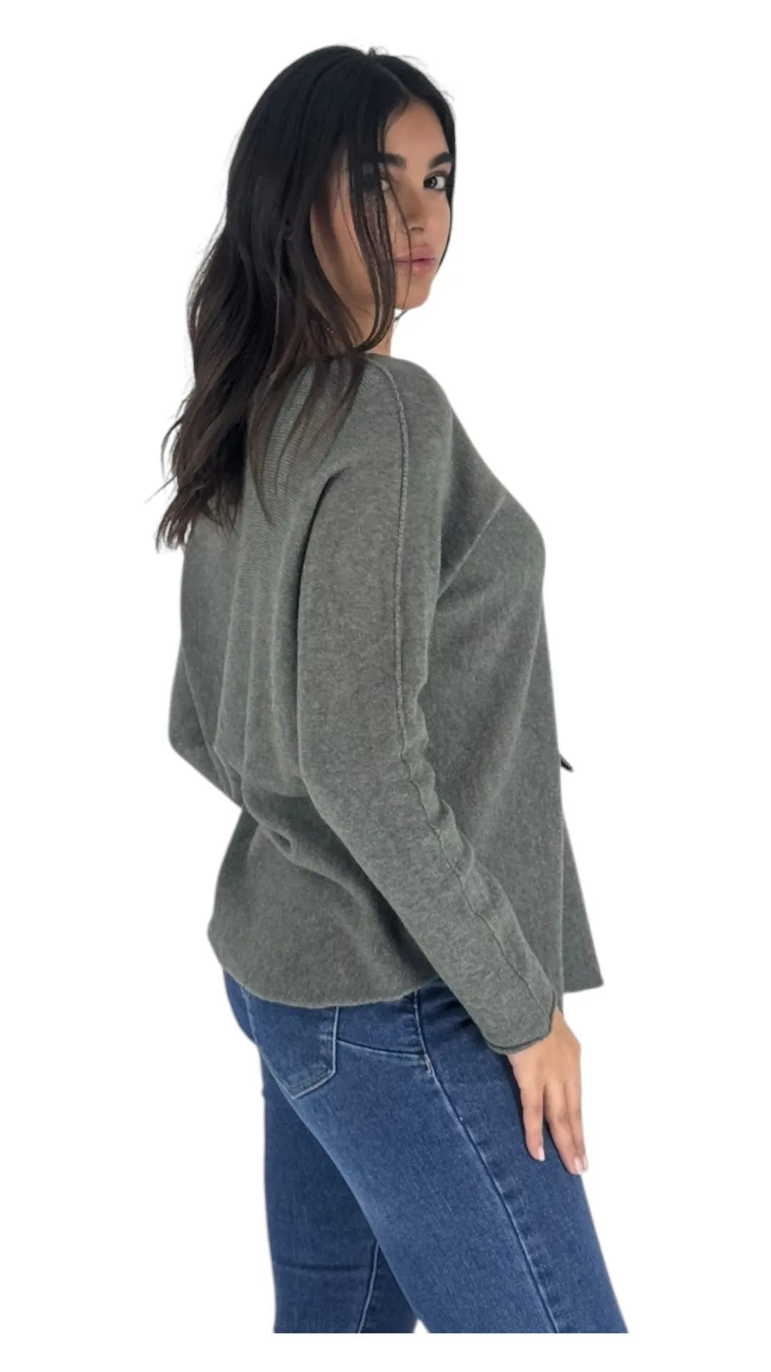 Carmen green khaki top