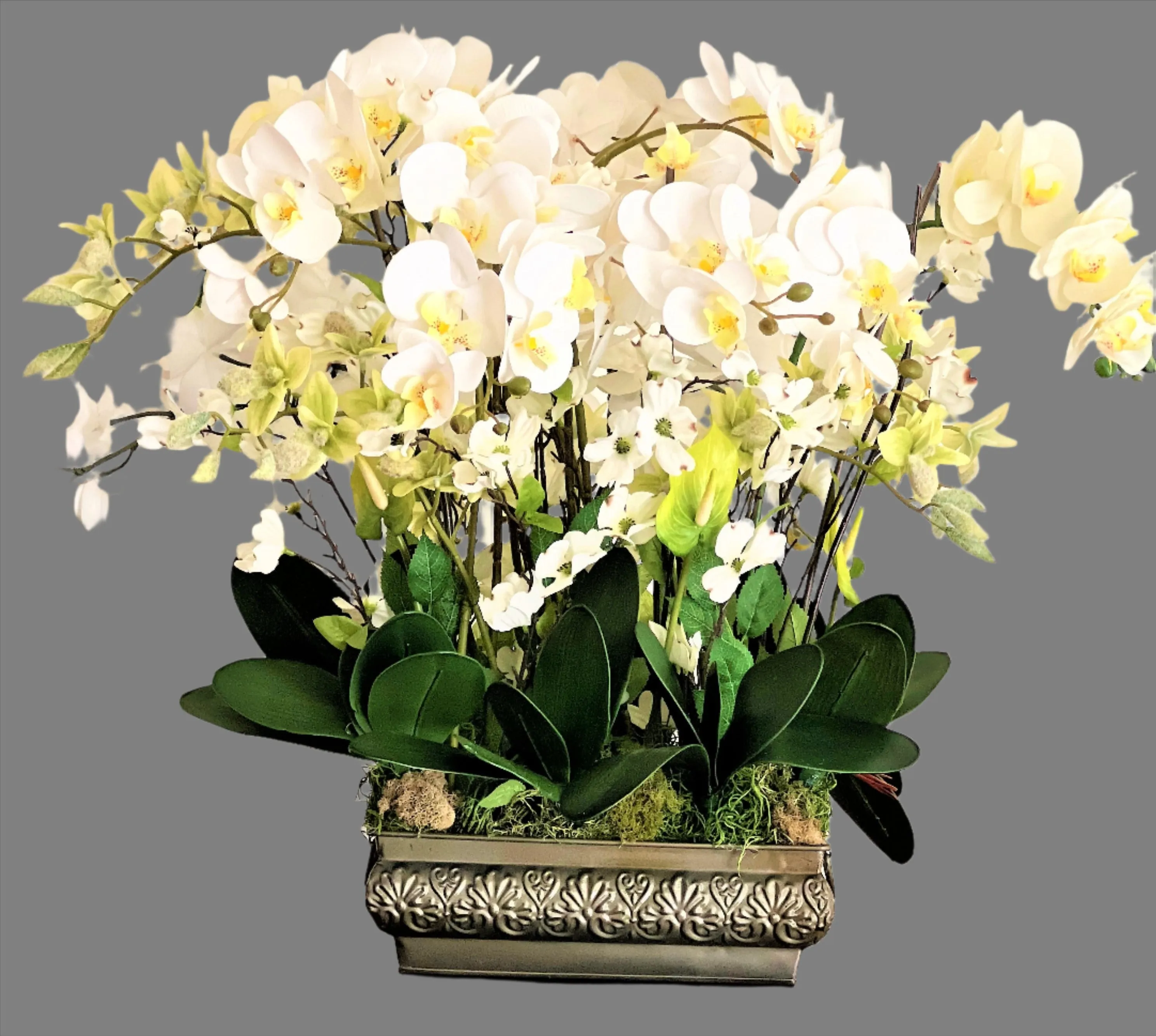 Centerpiece- Exotic & Graceful Orchid Centerpiece, 25"H X 30W X12" Base