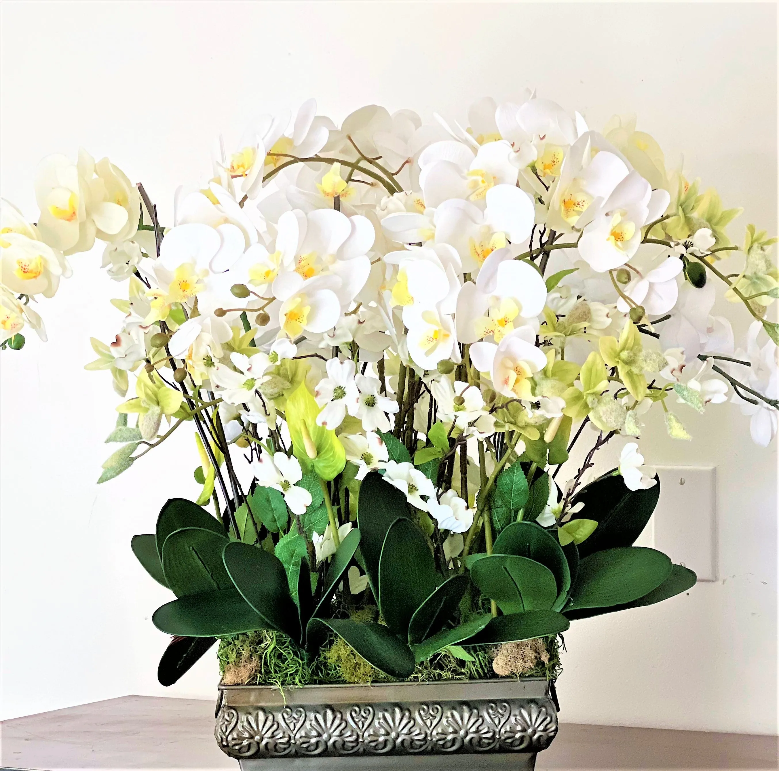 Centerpiece- Exotic & Graceful Orchid Centerpiece, 25"H X 30W X12" Base