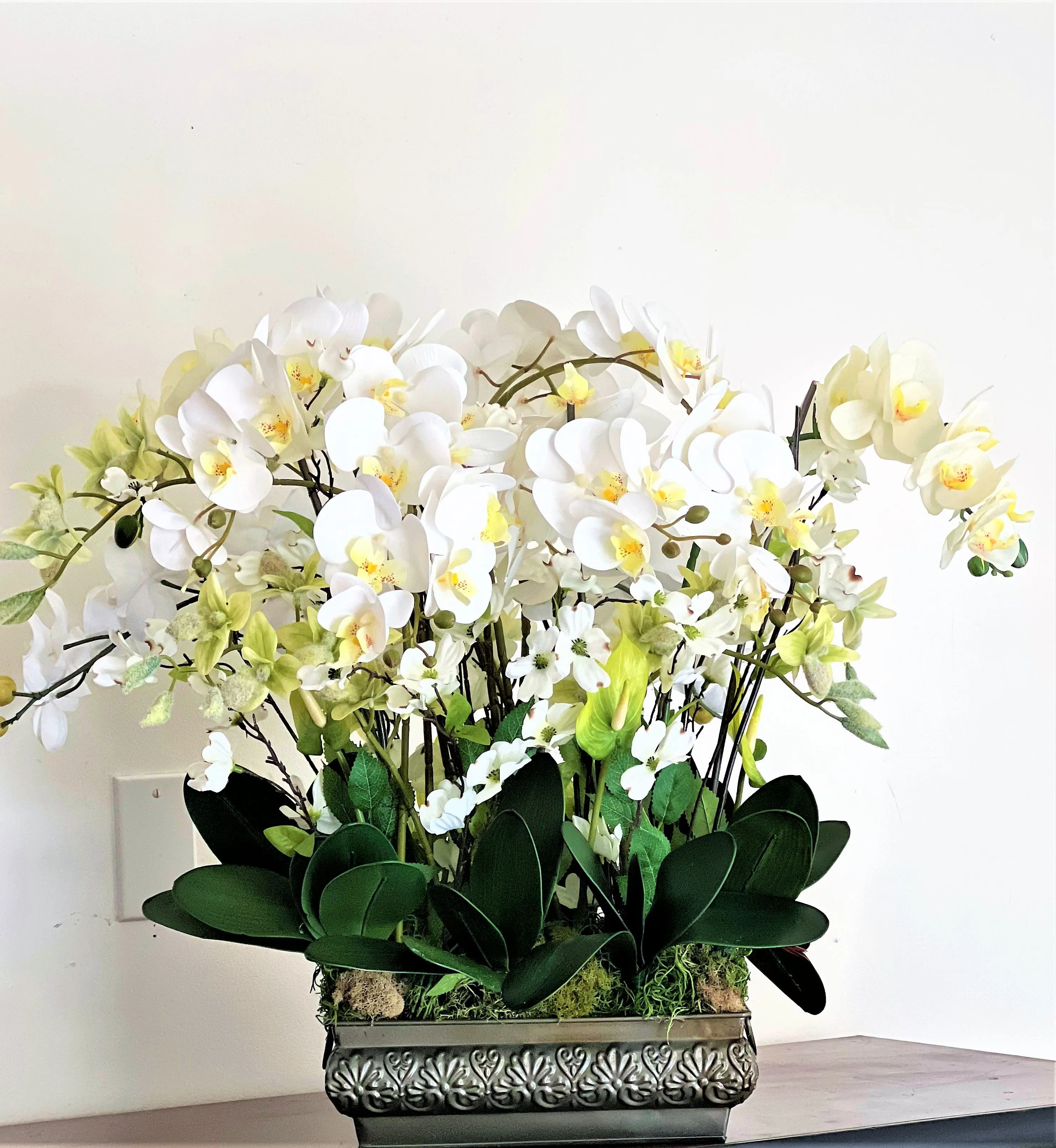 Centerpiece- Exotic & Graceful Orchid Centerpiece, 25"H X 30W X12" Base