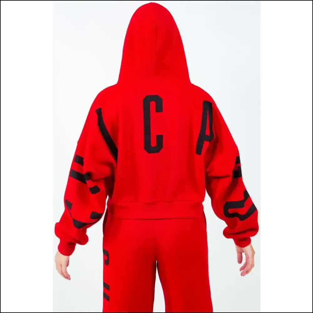 Chic American Bazi Graphic Cropped Hoodie