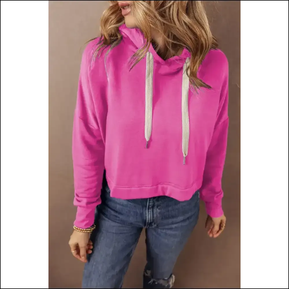 Chic Drawstring Long Sleeve Hoodie for Women